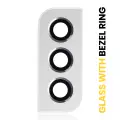 Back Camera Lens With Bezel Ring Compatible For Samsung Galaxy S22 / S22 Plus (White)