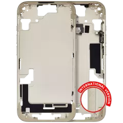 Mid-Frame Housing With Power And Volume Button Compatible For iPhone 15 (International Version) (Used OEM Pull: Grade A) (Yellow)