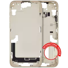 Mid-Frame Housing With Power And Volume Button Compatible For iPhone 15 Plus (International Version) (Used OEM Pull: Grade A) (Yellow)