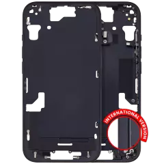 Mid-Frame Housing With Power And Volume Button Compatible For iPhone 15 (International Version) (Aftermarket Plus) (Black)