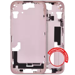 Mid-Frame Housing With Power And Volume Button Compatible For iPhone 15 (International Version) (Aftermarket Plus) (Pink)