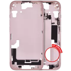 Mid-Frame Housing With Power And Volume Button Compatible For iPhone 15 (US Version) (Aftermarket Plus) (Pink)