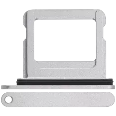 Single Sim Card Tray Compatible For iPhone 16 / 16 Plus (White)