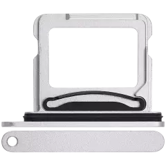 Dual Sim Card Tray Compatible For iPhone 16 / 16 Plus (White)