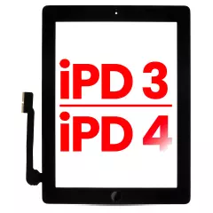 Digitizer Compatible For iPad 3 / iPad 4 (Home Button Pre-Installed Compatible For iPad 3) (Aftermarket Plus) (Black)