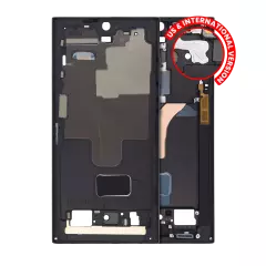 Mid-Frame Housing Compatible For Samsung Galaxy S22 Ultra 5G (US & International Version) (Phantom Black)