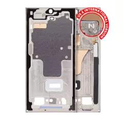 Mid-Frame Housing Compatible For Samsung Galaxy S23 Ultra 5G (US & International Version) (Cream)