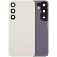 Back Cover Glass With Camera Lens Compatible For Samsung Galaxy S24 5G (No Logo) (Aftermarket Plus) (Amber Yellow)