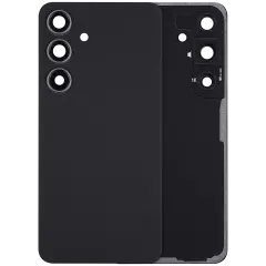 Back Cover Glass With Camera Lens Compatible For Samsung Galaxy S24 5G (No Logo) (Aftermarket Plus) (Onyx Black)