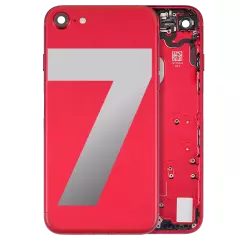 Back Housing W/ Small Components Pre-Installed Compatible For iPhone 7 (Used OEM Pull: Grade A) (Red)