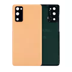 Back Cover Glass With Camera Lens Compatible For Samsung Galaxy S20 FE (Service Pack) (Cloud Orange)
