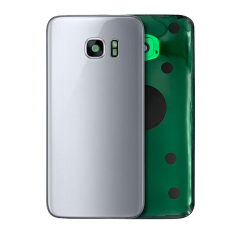 Back Cover Glass With Camera Lens Compatible For Samsung Galaxy S7 (No Logo) (Aftermarket Plus) (Silver)