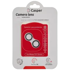 Casper Camera Lens Protector Compatible For iPhone 13 / 13 Mini (Silver) (Clear)