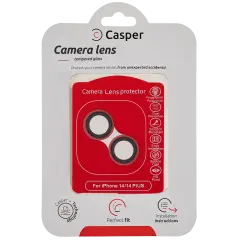 Casper Camera Lens Protector Compatible For iPhone 14 / 14 Plus (Red) (Clear)