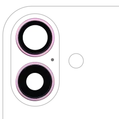 Back Camera Lens With Bracket & Bezel Compatible For iPhone 16 / 16 Plus (Pink) (2 Piece Set) (Premium)