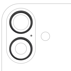 Back Camera Bezel Ring Only Compatible For iPhone 16 / 16 Plus (Black) (2 Piece Set)