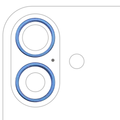 Back Camera Bezel Ring Only Compatible For iPhone 16 / 16 Plus (Ultramarine) (2 Piece Set)