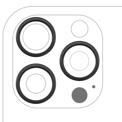 Back Camera Bezel Ring Only Compatible For iPhone 16 Pro / 16 Pro Max (Black Titanium) (3 Piece Set)