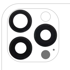 Back Camera Lens With Bracket & Bezel Compatible For iPhone 16 Pro / 16 Pro Max (Black Titanium) (3 Piece Set) (Premium)