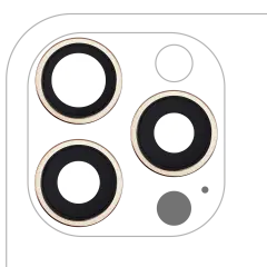 Back Camera Lens With Bracket & Bezel Compatible For iPhone 16 Pro / 16 Pro Max (Desert Titanium) (3 Piece Set) (Premium)