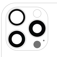 Back Camera Lens (Glass Only) With Adhesive Compatible For iPhone 16 Pro / 16 Pro Max (3 Piece Set) (Real Sapphire) (Premium)