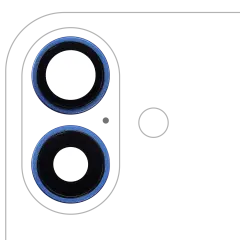 Back Camera Lens With Bracket & Bezel Compatible For iPhone 16 / 16 Plus (Ultramarine) (2 Piece Set) (Premium)