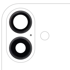 Back Camera Lens With Bracket & Bezel Compatible For iPhone 16 / 16 Plus (Black) (2 Piece Set) (Premium)
