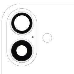 Back Camera Lens With Bracket & Bezel Compatible For iPhone 16 / 16 Plus (White) (2 Piece Set) (Premium)