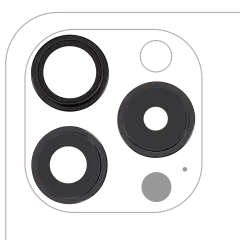 Back Camera Lens With Bracket & Bezel Compatible For iPhone 15 Pro (3 Piece Set) (Premium) (Black Titanium)