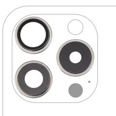 Back Camera Lens With Bracket & Bezel Compatible For iPhone 15 Pro (3 Piece Set) (Premium) (White Titanium)