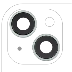 Back Camera Lens With Bracket & Bezel Compatible For iPhone 15 / 15 Plus (2 Piece Set) (Premium) (Green)