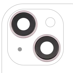 Back Camera Lens With Bracket & Bezel Compatible For iPhone 15 / 15 Plus (2 Piece Set) (Premium) (Pink)