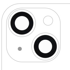 Back Camera Lens (Glass Only) With Adhesive Compatible For iPhone 14 / 14 Plus / 15 / 15 Plus (2 Piece Set) (10 Pack) (Real Sapphire) (Premium)