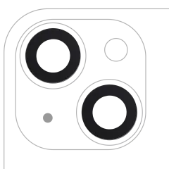 Back Camera Lens (Glass Only) With Adhesive For iPhone 14 / 14 Plus / 15 / 15 Plus (2 Piece Set) (Aftermarket Plus)