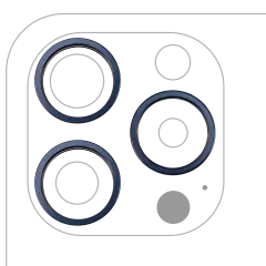 Back Camera Bezel Ring Only Compatible For iPhone 15 Pro (Blue Titanium) (3 Piece Set)