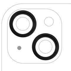 Back Camera Bezel Ring Only Compatible For iPhone 15 / 15 Plus (Black) (2 Piece Set)