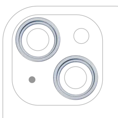 Back Camera Bezel Ring Only Compatible For iPhone 15 / 15 Plus (Blue) (2 Piece Set)