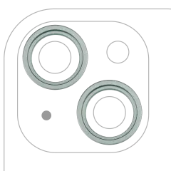 Back Camera Bezel Ring Only Compatible For iPhone 15 / 15 Plus (Green) (2 Piece Set)