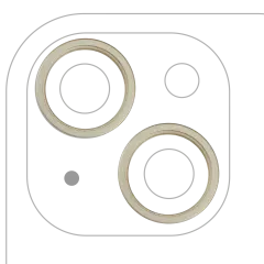 Back Camera Bezel Ring Only Compatible For iPhone 15 / 15 Plus (Yellow) (2 Piece Set)