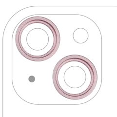 Back Camera Bezel Ring Only Compatible For iPhone 15 / 15 Plus (Pink) (2 Piece Set)