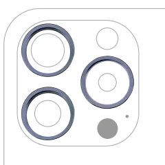 Back Camera Bezel Ring Only Compatible For iPhone 15 Pro Max (Blue Titanium) (3 Piece Set)