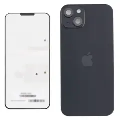 Back Glass With Steel Plate With Wireless NFC Charging MagSafe Magnet & Flashlight Flex For IPhone 15 Plus (Genuine OEM) (Black)