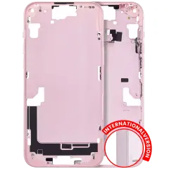 Mid-Frame Housing With Power And Volume Button Compatible For iPhone 15 Plus (International Version) (Aftermarket Plus) (Pink)