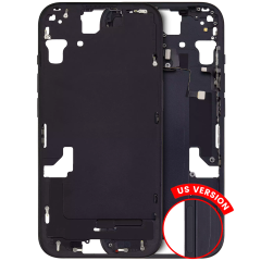 Mid-Frame Housing With Power And Volume Button Compatible For iPhone 15 (US Version) (Aftermarket Plus) (Black)