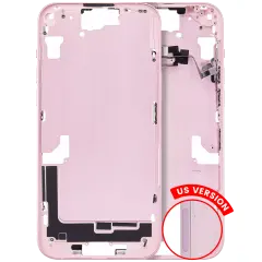 Mid-Frame Housing With Power And Volume Button Compatible For iPhone 15 Plus (US Version) (Aftermarket Plus) (Pink)