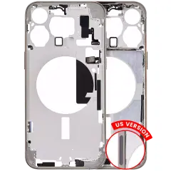 Mid-Frame Housing With Power And Volume Button Compatible For iPhone 15 Pro Max (US Version) (Aftermarket Plus) (Natural Titanium)