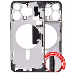 Mid-Frame Housing With Power And Volume Button Compatible For iPhone 15 Pro Max (International Version) (Aftermarket Plus) (Black Titanium)