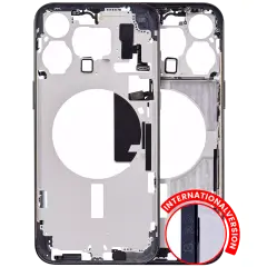 Mid-Frame Housing With Power And Volume Button Compatible For iPhone 15 Pro Max (International Version) (Aftermarket Plus) (Blue Titanium)