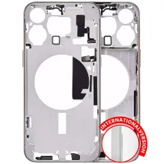 Mid-Frame Housing With Power And Volume Button Compatible For iPhone 15 Pro Max (International Version) (Aftermarket Plus) (White Titanium)