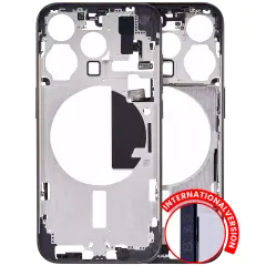 Mid-Frame Housing With Power And Volume Button Compatible For iPhone 15 Pro (International Version) (Aftermarket Plus) (Blue Titanium)